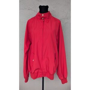 💜Vintage Lands’ End Harrington Jacket – Red, Plaid-Lined | Men’s Medium Tall